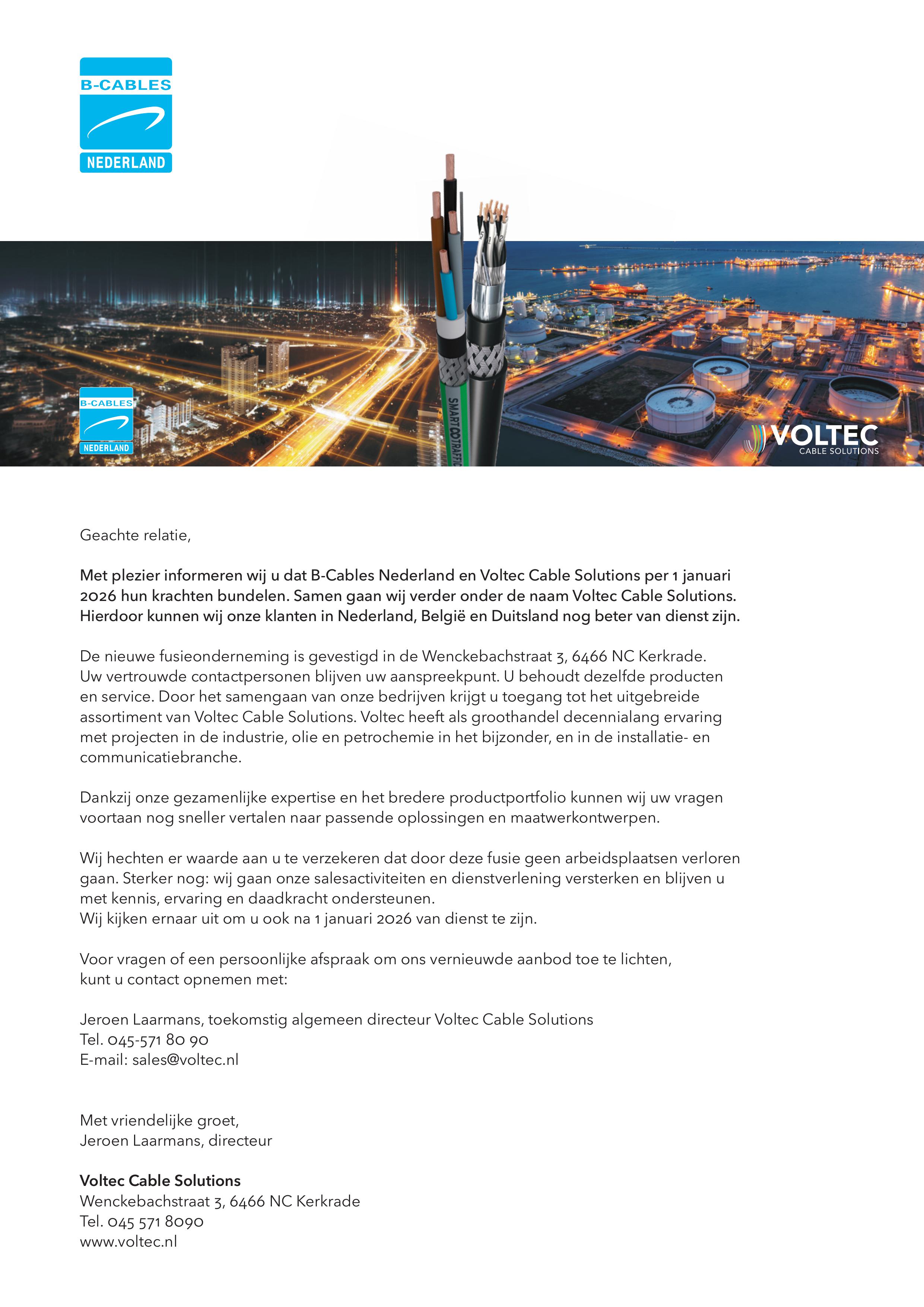 Fusie van B-Cables Nederland PDF-bestand